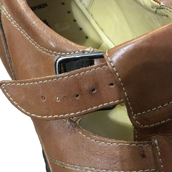 Johnston & Murphy Fisherman Sandal Shoes Mens 12M Used Brown Leather 20 5880 - Picture 11 of 16